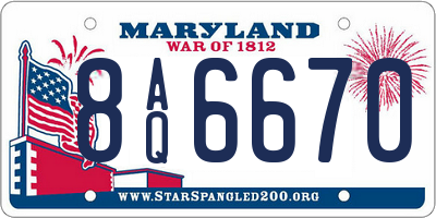 MD license plate 8AQ6670