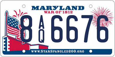 MD license plate 8AQ6676