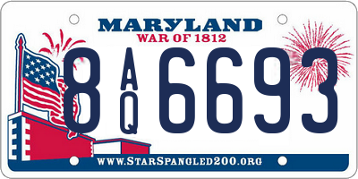 MD license plate 8AQ6693
