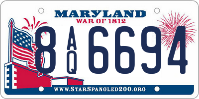MD license plate 8AQ6694
