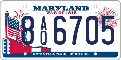 MD license plate 8AQ6705