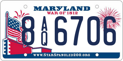 MD license plate 8AQ6706