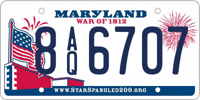 MD license plate 8AQ6707
