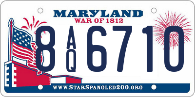 MD license plate 8AQ6710