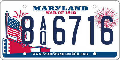 MD license plate 8AQ6716