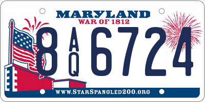 MD license plate 8AQ6724