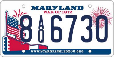 MD license plate 8AQ6730