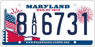 MD license plate 8AQ6731