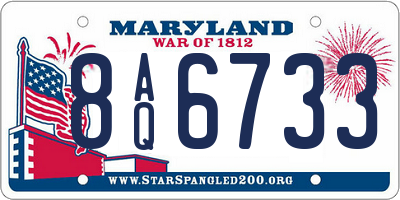 MD license plate 8AQ6733