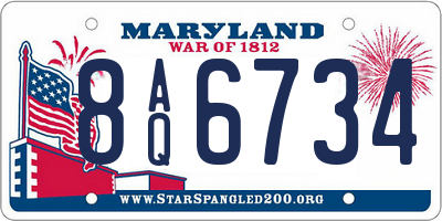 MD license plate 8AQ6734