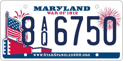 MD license plate 8AQ6750