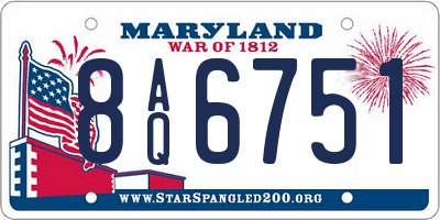 MD license plate 8AQ6751