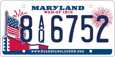 MD license plate 8AQ6752
