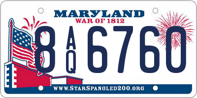 MD license plate 8AQ6760