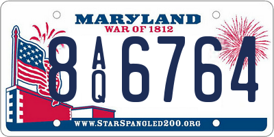 MD license plate 8AQ6764