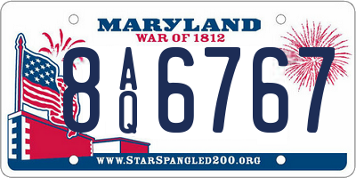 MD license plate 8AQ6767