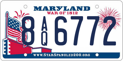 MD license plate 8AQ6772