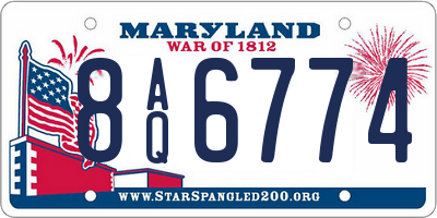 MD license plate 8AQ6774