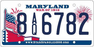 MD license plate 8AQ6782