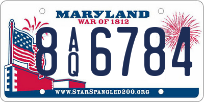 MD license plate 8AQ6784