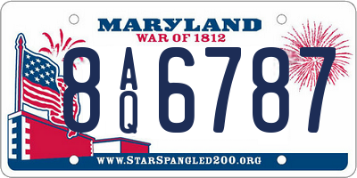 MD license plate 8AQ6787