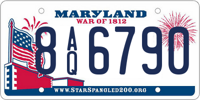 MD license plate 8AQ6790