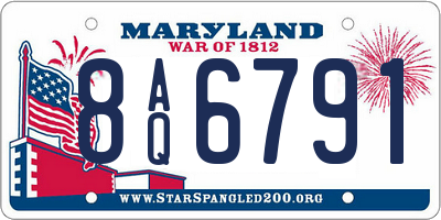 MD license plate 8AQ6791