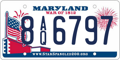 MD license plate 8AQ6797