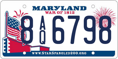 MD license plate 8AQ6798