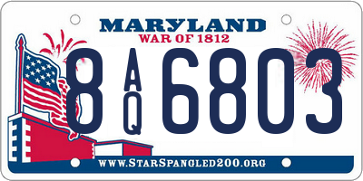 MD license plate 8AQ6803