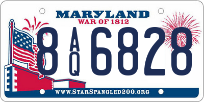 MD license plate 8AQ6828