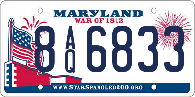 MD license plate 8AQ6833