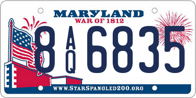 MD license plate 8AQ6835