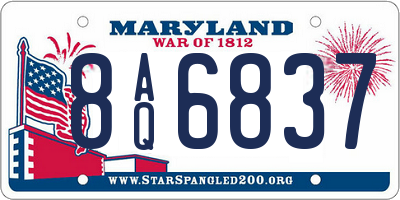 MD license plate 8AQ6837