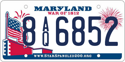 MD license plate 8AQ6852
