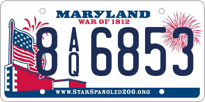 MD license plate 8AQ6853