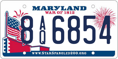 MD license plate 8AQ6854