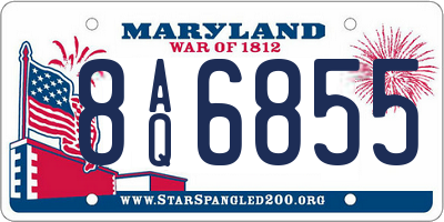 MD license plate 8AQ6855