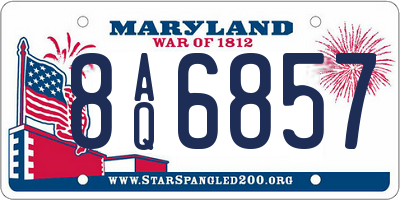 MD license plate 8AQ6857