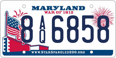 MD license plate 8AQ6858
