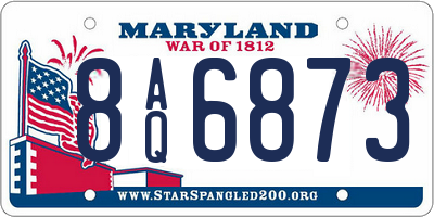 MD license plate 8AQ6873