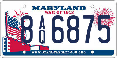 MD license plate 8AQ6875