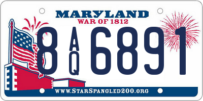 MD license plate 8AQ6891