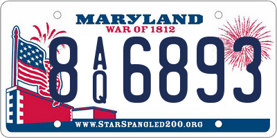 MD license plate 8AQ6893