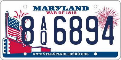 MD license plate 8AQ6894