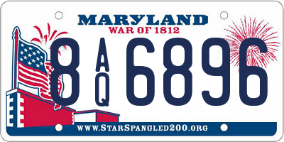 MD license plate 8AQ6896