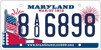 MD license plate 8AQ6898