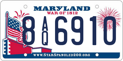 MD license plate 8AQ6910