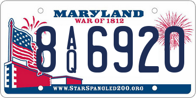 MD license plate 8AQ6920