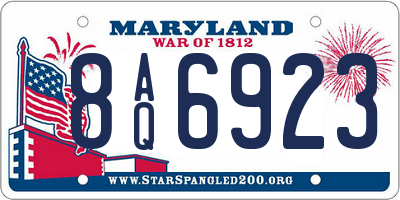 MD license plate 8AQ6923